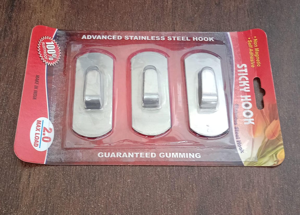 Self- Adhesive Hooks, Heavy Duty Wall Hooks Hangers Stainless Steel Waterproof Sticky Hooks for Hanging Robe Coat Towel Kitchen Bathroom and. - Springkart