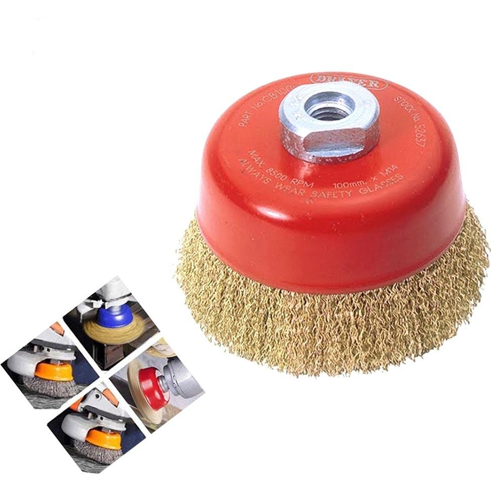 Wire Wheel Cup Brush (Gold) - Springkart