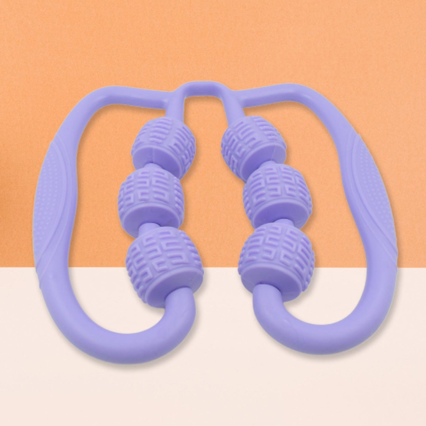 Muscle Massage Roller, 6 Wheels Relieve Soreness Leg Muscle Roller Fitness Roller Muscle Relaxer Massage Roller Ring Clip All Round Massaging Uniform Force Elastic PP Drop Shaped for Home Use (1 Pc) - Springkart