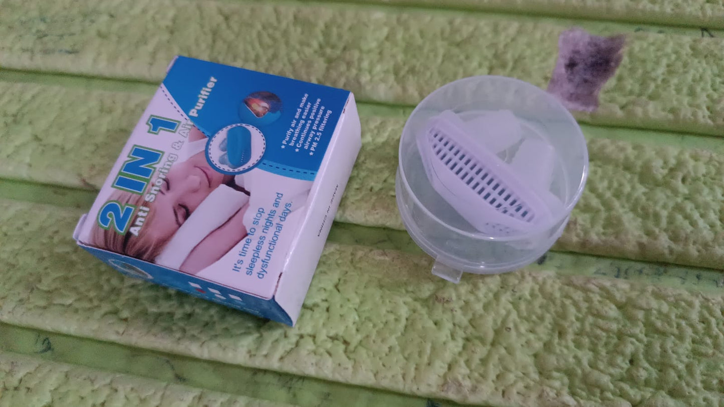 2 in 1 Anti Snoring and Air Purifier Nose Clip Anti Snoring Device (1 Pc / With Plastic Case) - Springkart