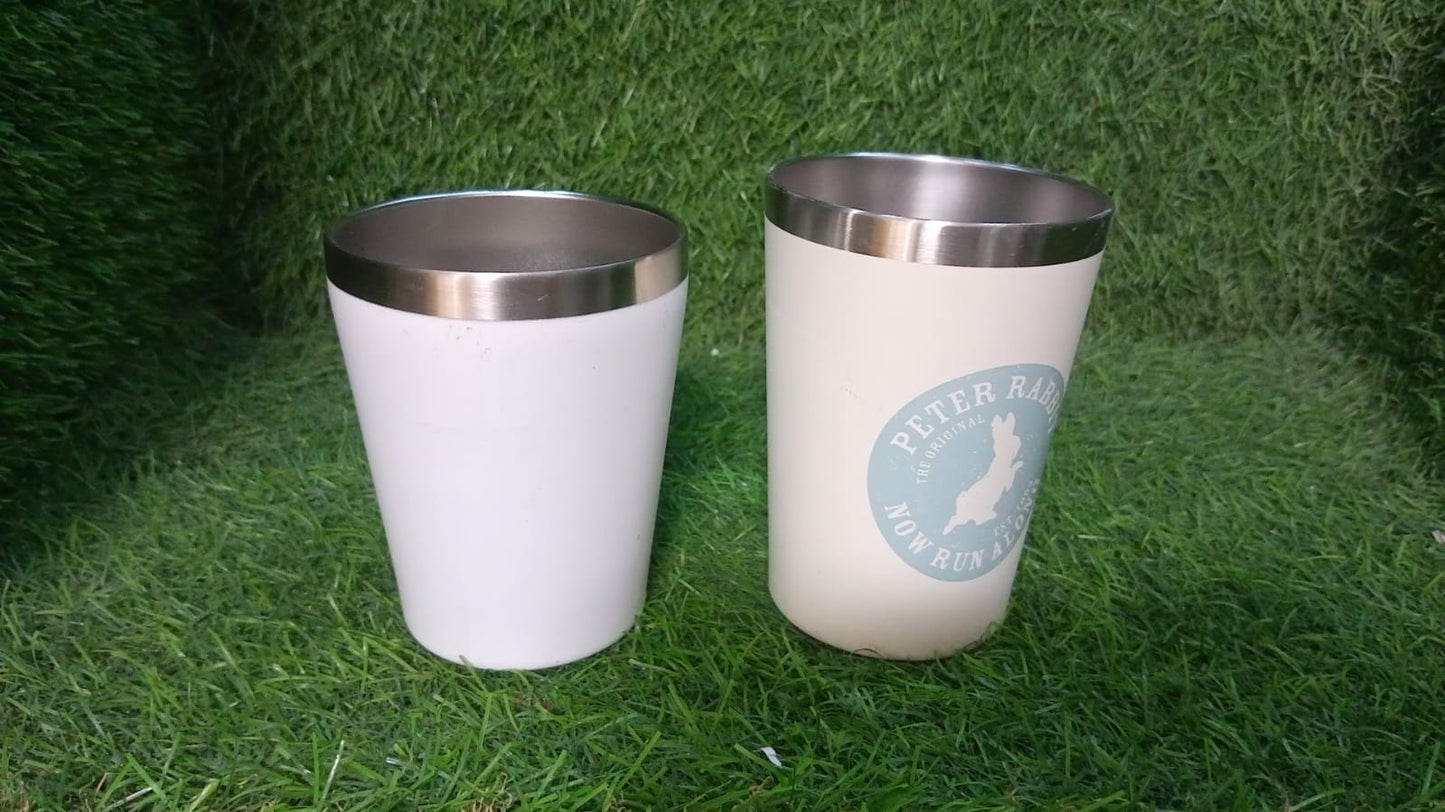 Vacuum Stainless Steel Drinking Glass for Water, Milk Tea Coffee Lassi Glass Tumbler Premium Glass - Springkart