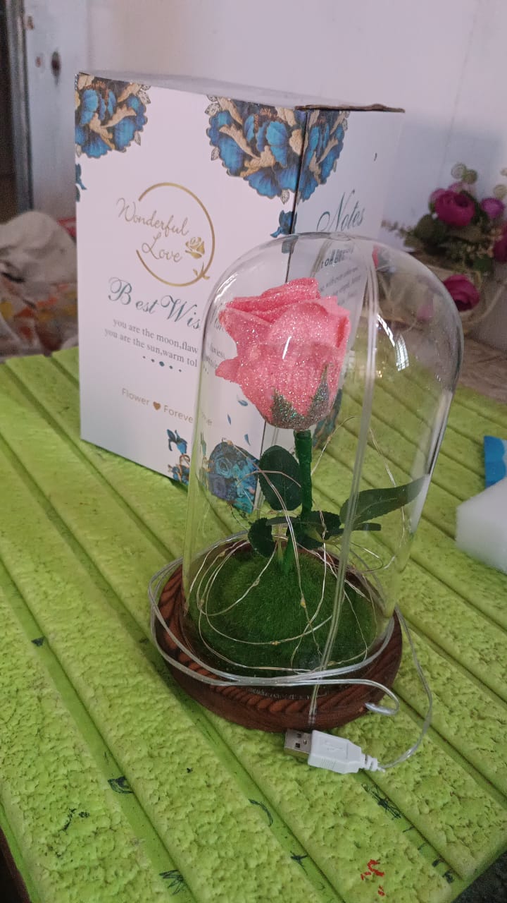 Glass Flower with Led Light Great Gift (1 Set) - Springkart