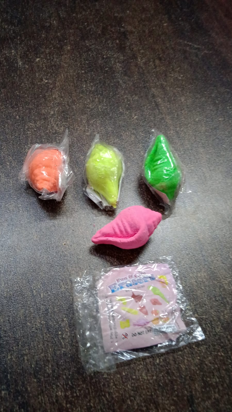 Shankh Shape Eraser Rubber (1 Pc / Mix Colour & Design) - Springkart