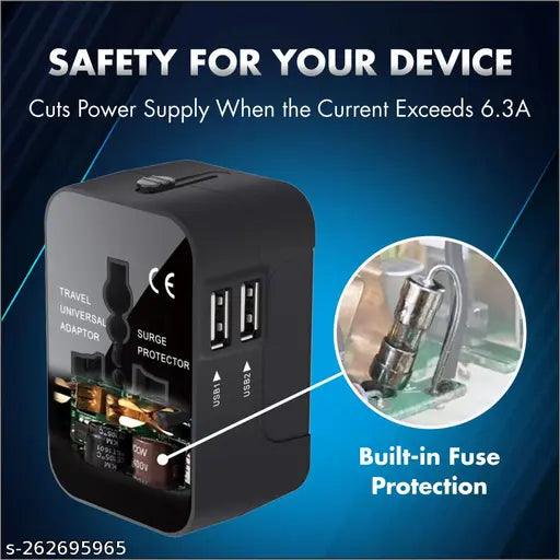 International Worldwide All In One Travel Adapter With 2 Dual USB Ports - Springkart