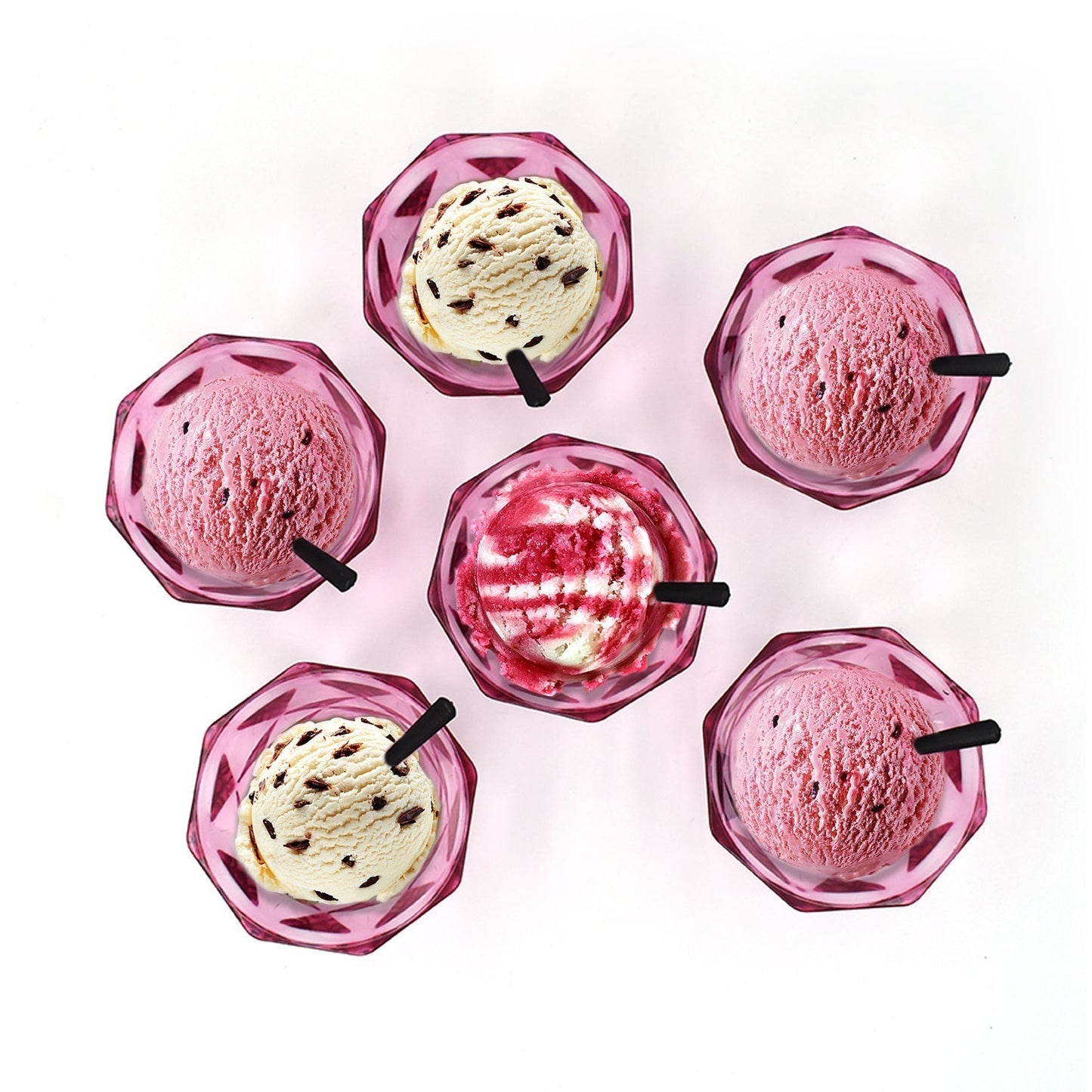 6pc Diamond shape ice cream bowl set - Springkart