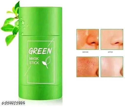 Green Tea Mask Stick For Face Moisturizes Oil Control,Green Tea Purifying Clay Stick Mask,Poreless Deep Cleanse Mask Stick For Women Men,Green Tea Mask Stick Blackhead Remover - Springkart