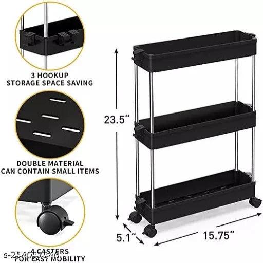 3 Tier Slim Storage Cart Rolling Utility Cart - Springkart