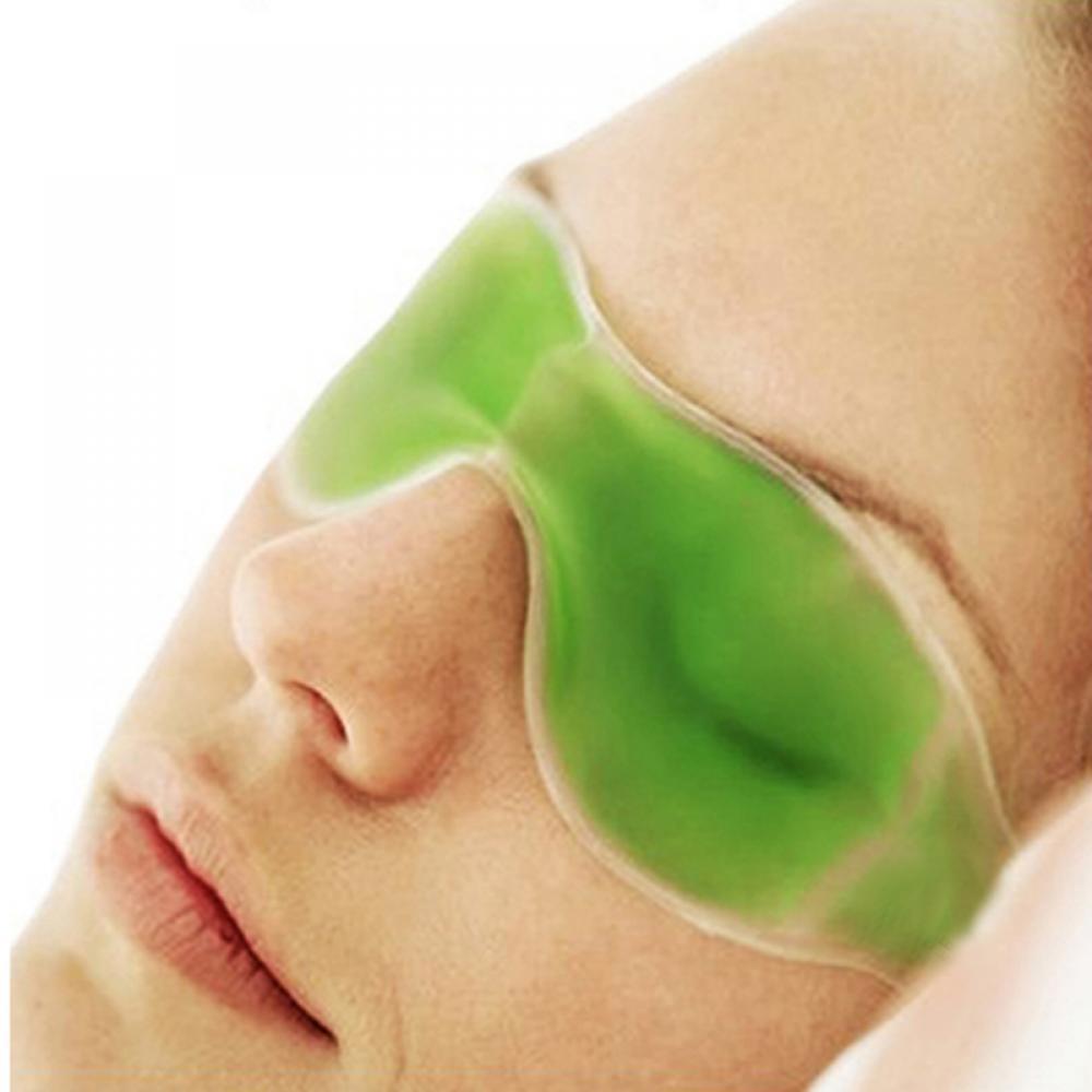 Cold Eye Mask With Stick-on Straps (Green) - Springkart