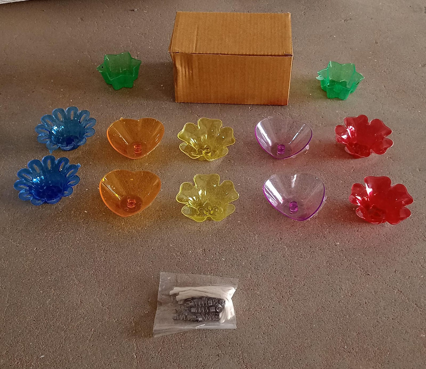 Candle Cup with Multi Shape (Multicolor) (12 Pcs Set) - Springkart