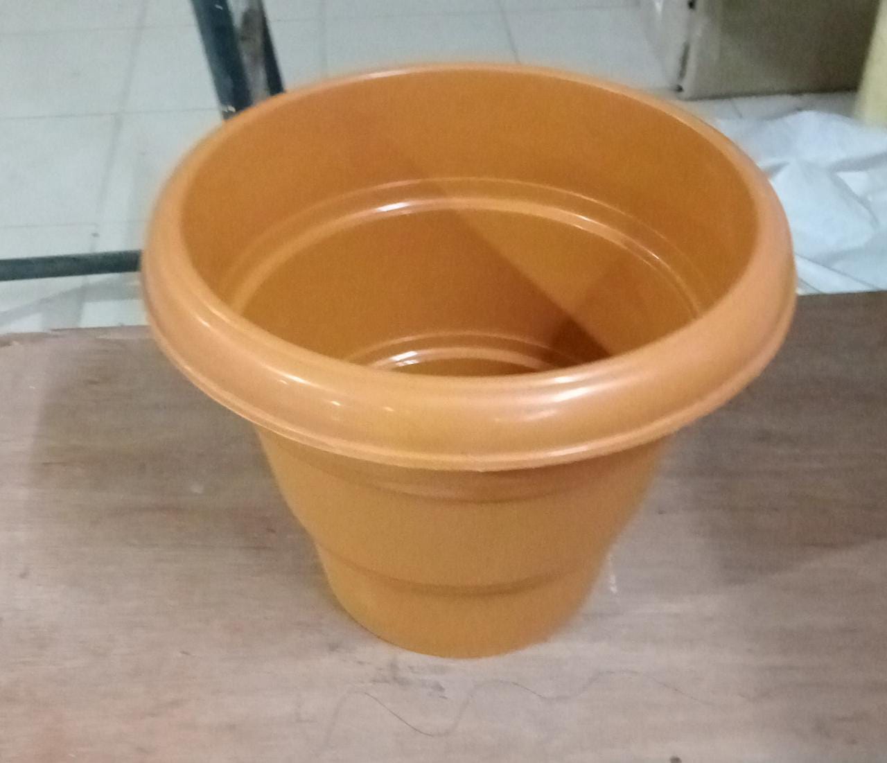 Garden Heavy Plastic Planter Pot / Gamla 8 inch (Brown, Pack of 1,Medium ) - Springkart