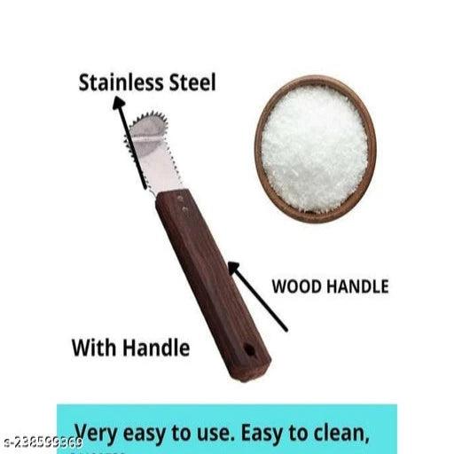 coconut scraper Stainless Steel, Wood Coconut Scrapper, Vintage Kitchen Tool Set Pack of 1 PCS, Silver and Brown - Springkart