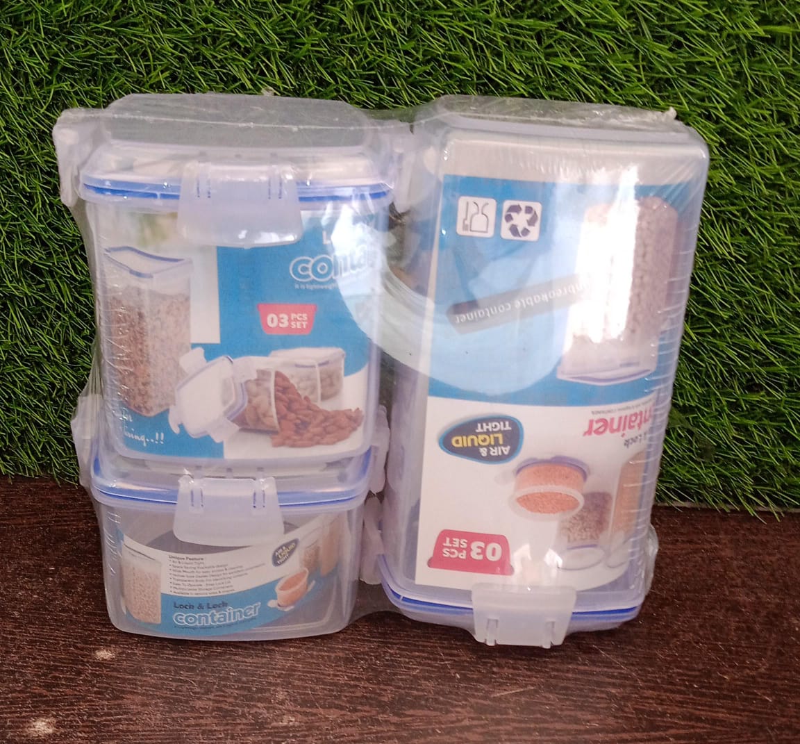 Rectangle Food Storage Containers: Airtight, Leak-Proof Lids (3-Pack, Clear ABS) - Springkart