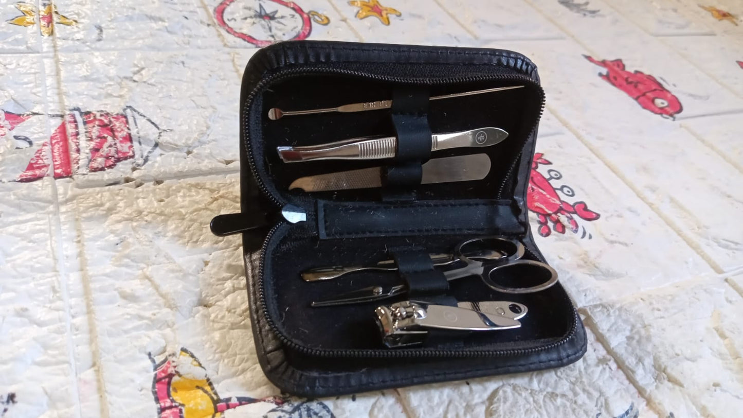 6-Piece Nail Clippers Kit with Travel Case: Professional Manicure Set, Stainless Steel - Springkart