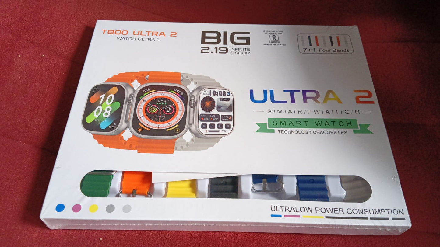 7 in 1 Ultra Smart watch Combo with Seven Classic Straps & Transparent Screen Guard (1 Set / Mix Color) - Springkart