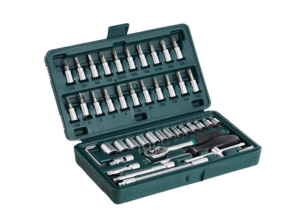 452 -46pcsmetal 14 Socket Set (Black 46pcs) - Springkart