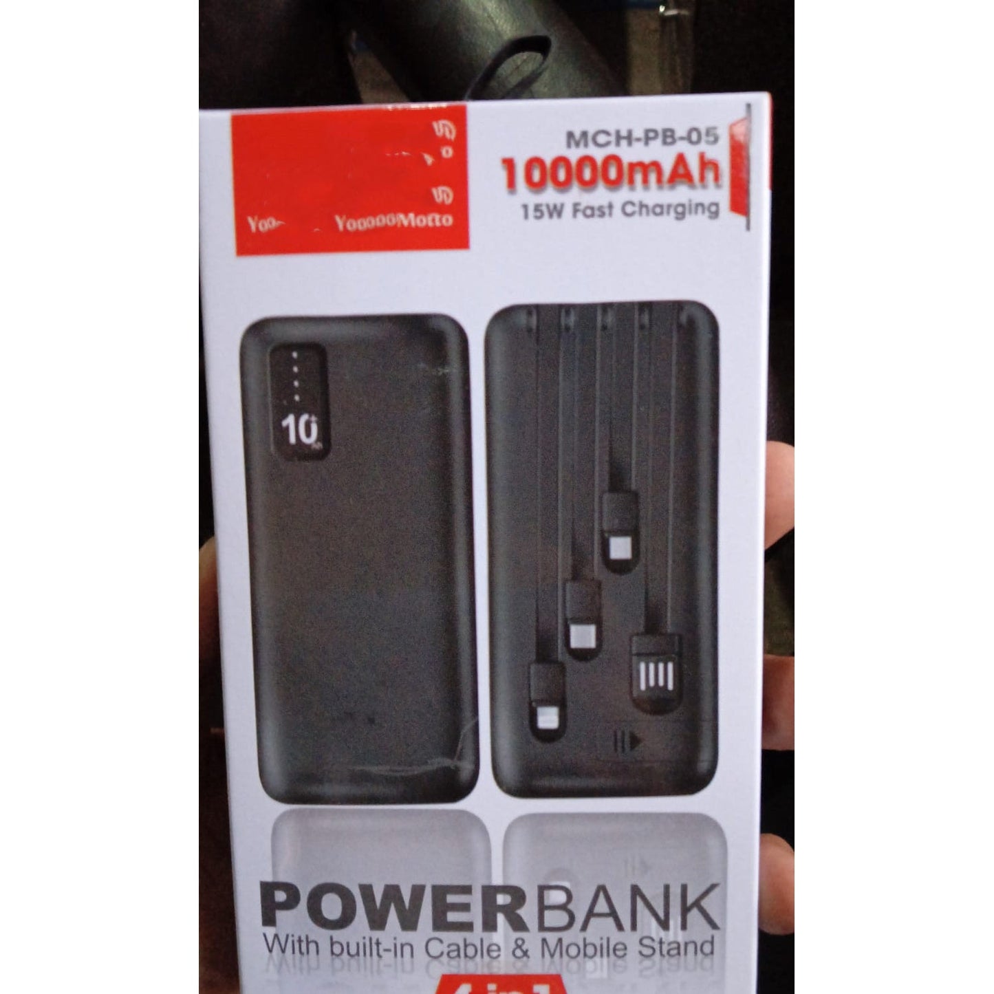 10000mAh, 12W Fast Charging Power Bank with built 4 in 1 USB with Mobile Holder (1 Pc) - Springkart