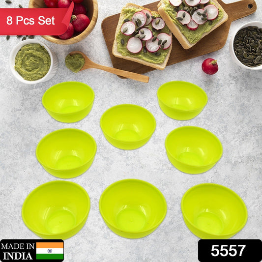 Multipurpose Small Round Plastic Bowl / Katori, Microwave Safe Reusable Lightweight Bowl, Dishwasher Safe Chutney Bowl (8 Pcs Set) - Springkart