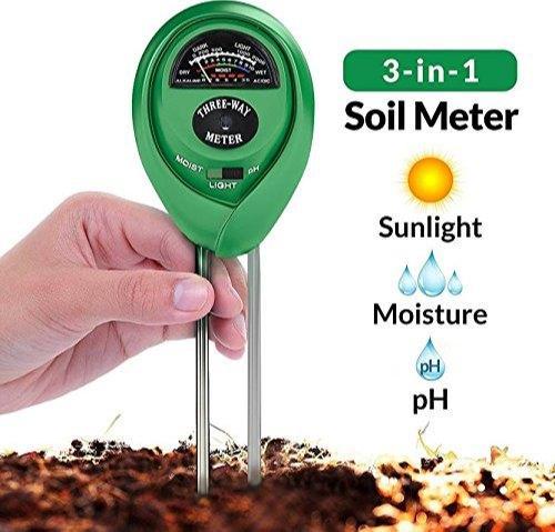 473 Soil Tester 3-in-1 Plant Moisture Sensor (Green) - Springkart
