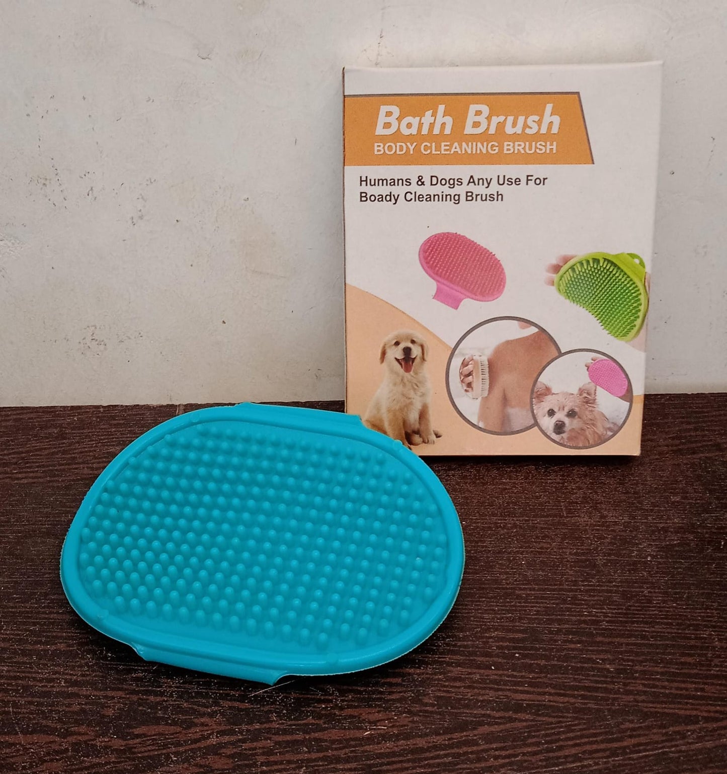 Dog Bath Brush Dog Grooming Brush, Pet Shampoo Bath Brush Soothing Massage Rubber Comb with Adjustable Ring Handle for Long Short Haired Dogs (1 Pc) - Springkart