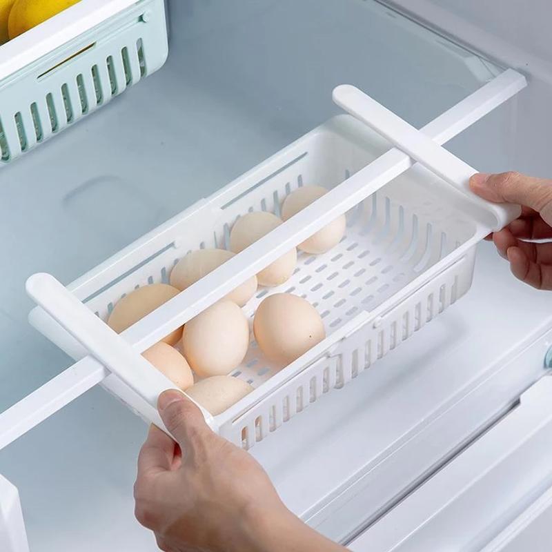 EXPANDABLE ADJUSTABLE MULTIPURPOSE FRIDGE STORAGE BASKET ( 2 pc ) - Springkart