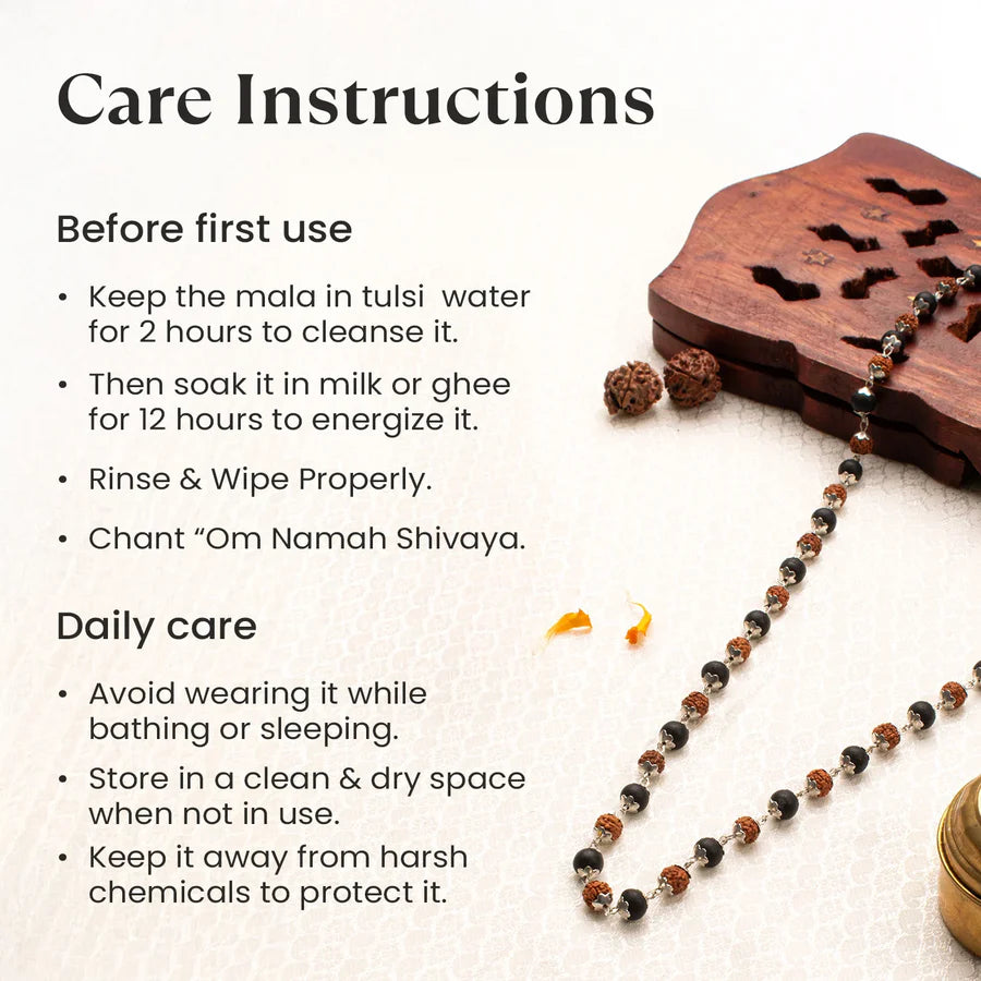 Divya Raksha Rudraksha & Karungali Mala with Govt. Certification