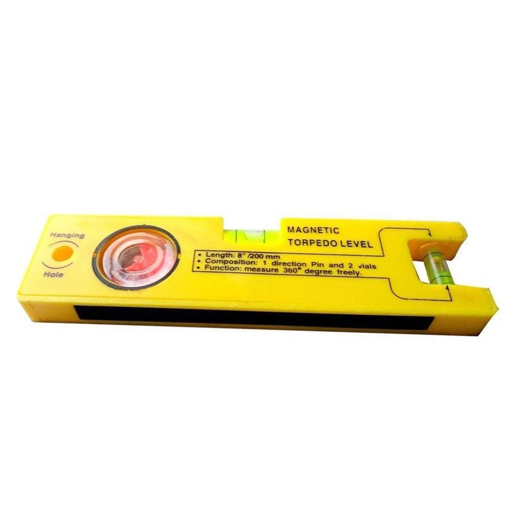 8-inch Magnetic Torpedo Level with 1 Direction Pin, 2 Vials and 360 Degree View - Springkart