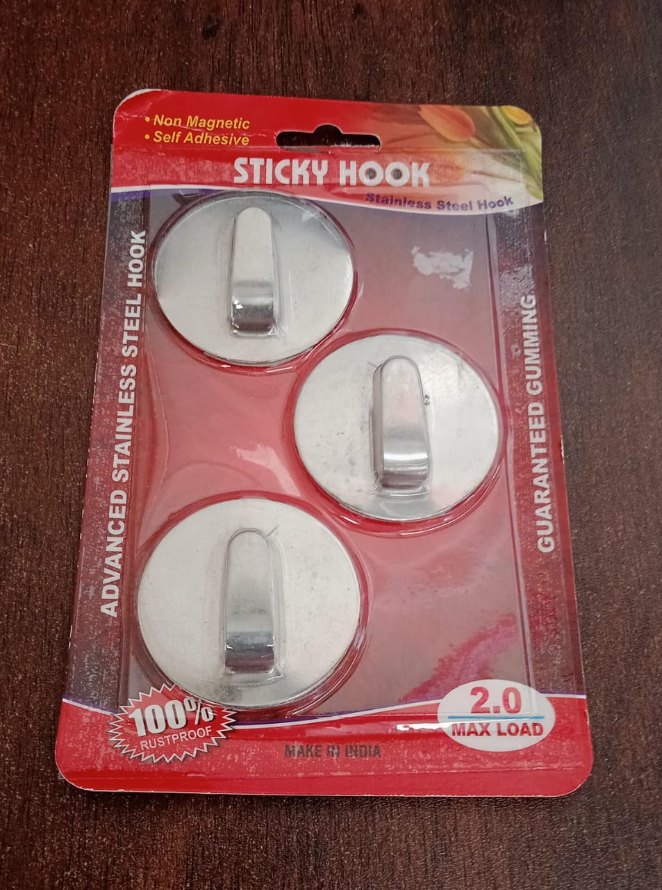 Self- Adhesive Hooks, Heavy Duty Wall Hooks Hangers Stainless Steel Waterproof Sticky Hooks for Hanging Robe Coat Towel Kitchen Bathroom and. - Springkart