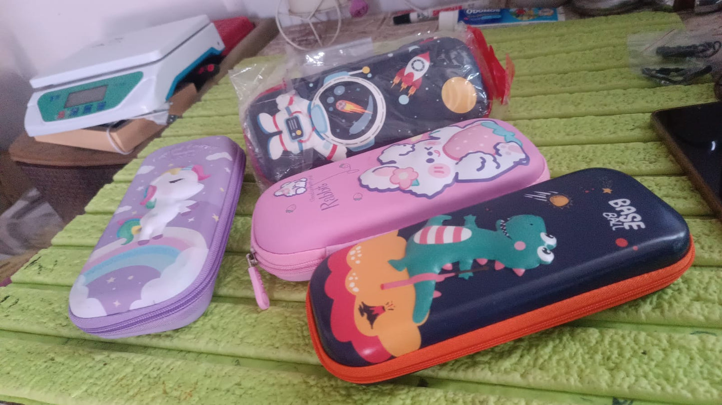 Pencil Box / Kids School Supply Organizer Students Stationery Box (1 Pc / Mix Design) - Springkart