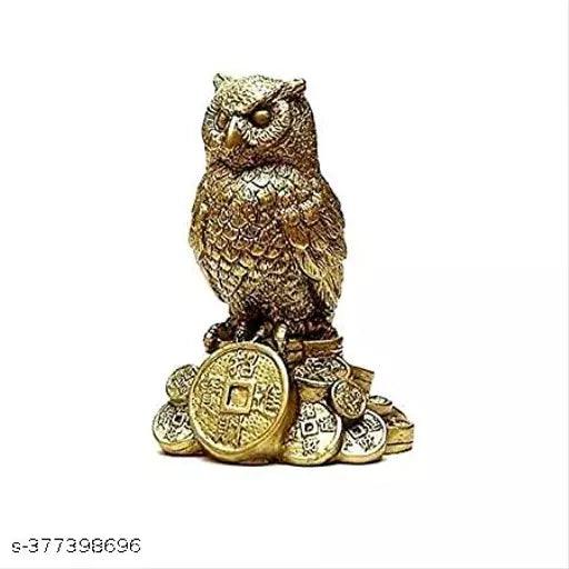 Lucky "MORATER" Feng Shui Owl for Money and Wisdom Showpiece - 10 cm - Springkart