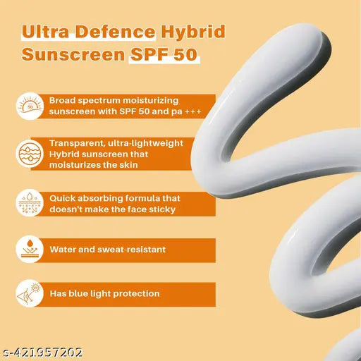 Glamveda Hybrid Sunscreen Lotion SPF 50 PA+++ Moisturize & Protect , UVA & UVB Protection With Vitamin E Formula | Non-Greasy, Quick Absorbing Matte Formula, No White Cast - Ultimate Skin Protection | Pack Of 3 180gm