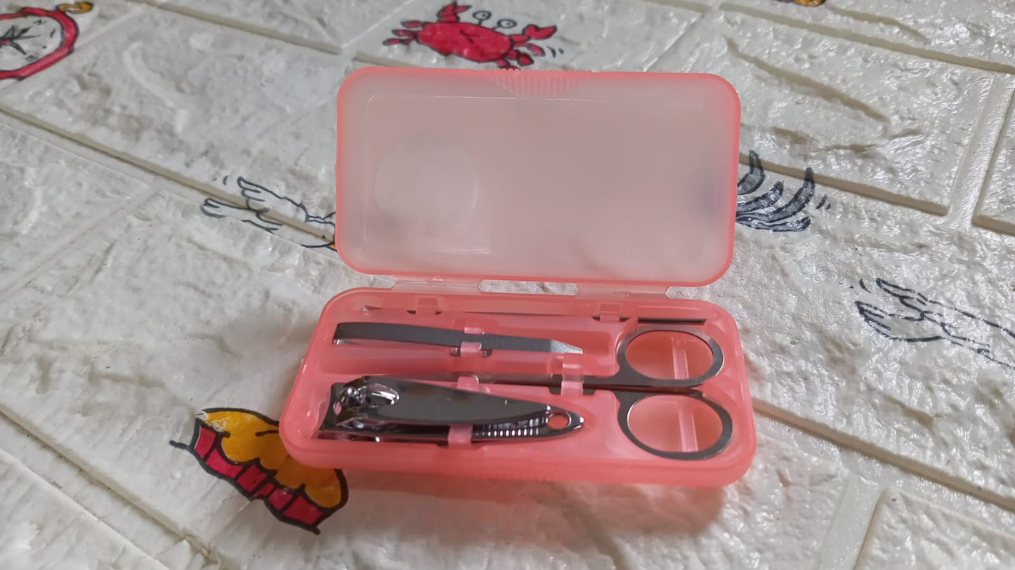 Mini Nail Clipper Set Beauty Nail Tool Set Multifunctional Beauty Set With Plastic Storage Case, (4 Pc Set) - Springkart