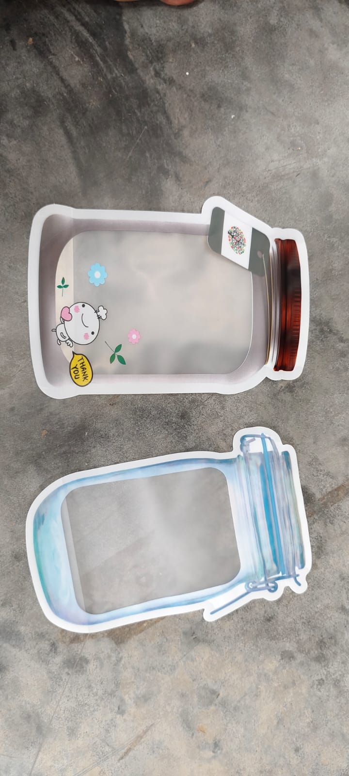 Plastic Transparent Big Jar Shaped Pouch With Zipper (1 Pc) - Springkart