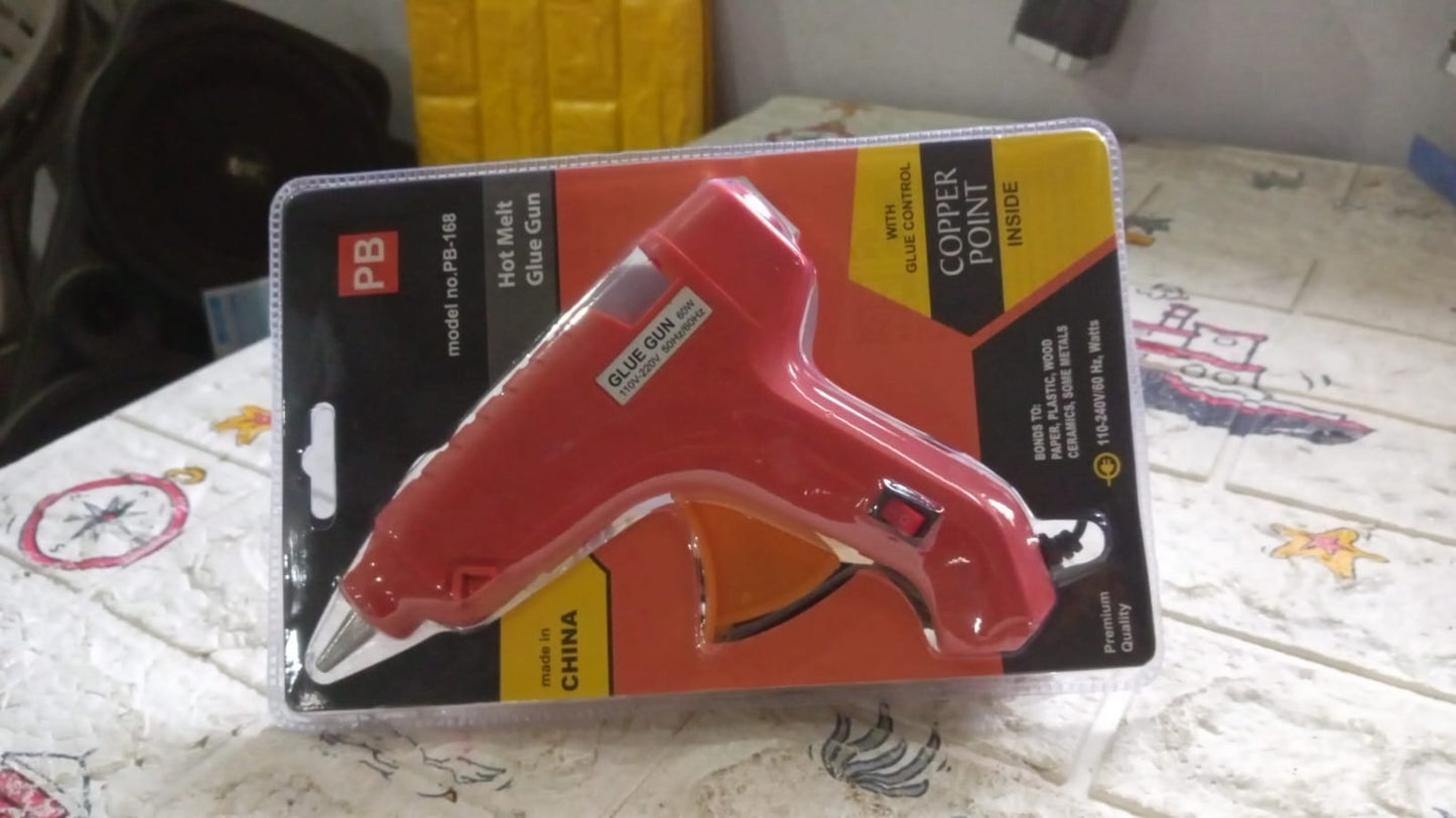 Professional 60 Watt Hot Melt Glue Gun with 5 Glue Sticks & On/Off Switch - Springkart