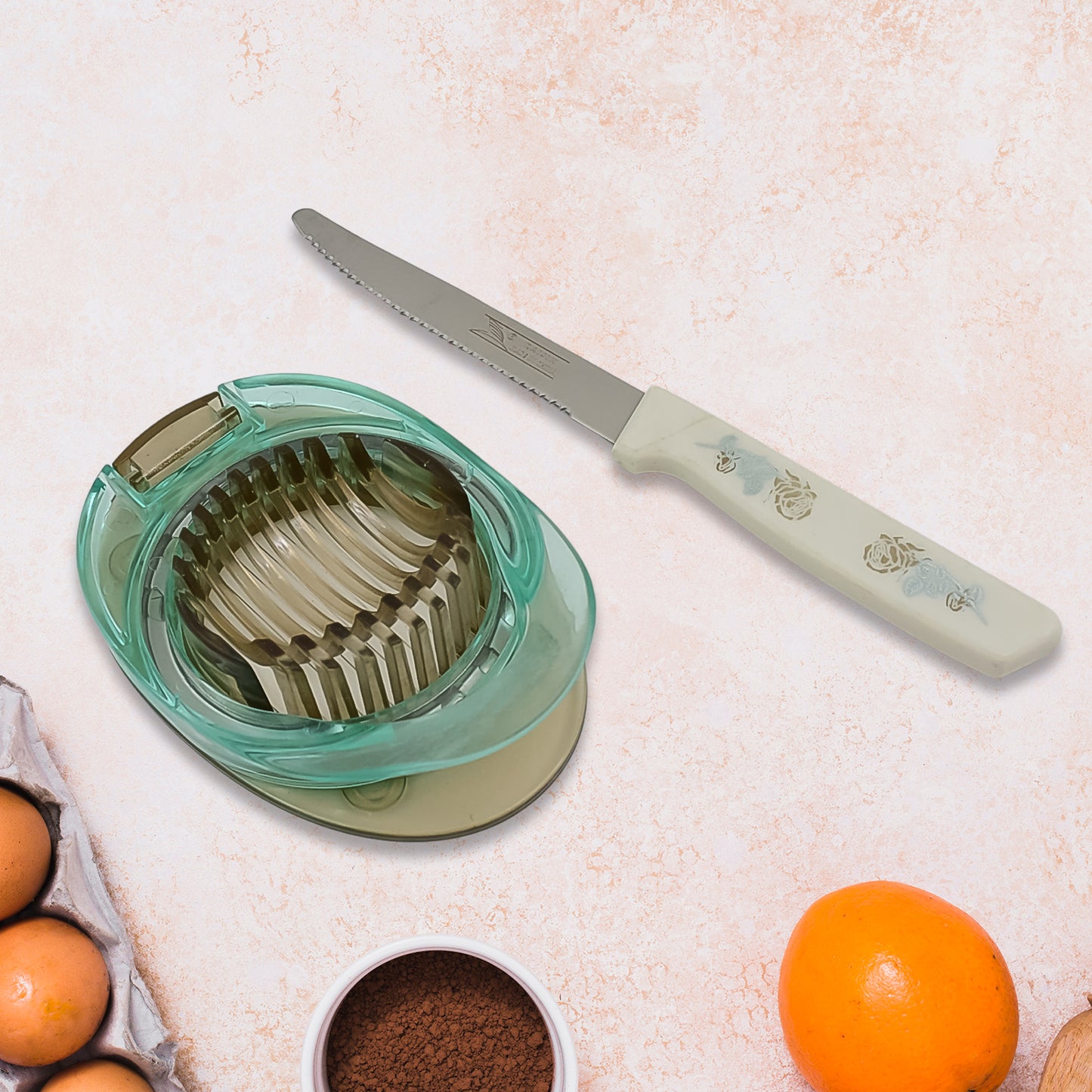 Stainless Steel Egg Slicer Knife (2 Pc Set) - Springkart