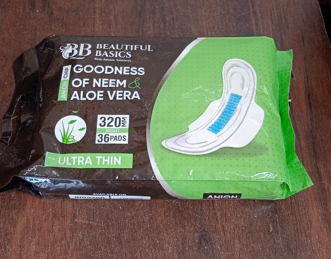 Sanitary Pads for Women With Goodness of Neem & Aloe Vera | Ultra Thin | Leakage Protection | PH Balance | With Antibacterial Anion Chip | 5X More Absorbance (320 mm / 36 Pads) - Springkart