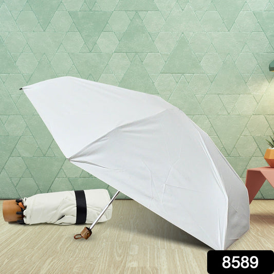 3-Fold Sun & Rain Protective Solid Foldable Umbrella, (1 Pc) - Springkart