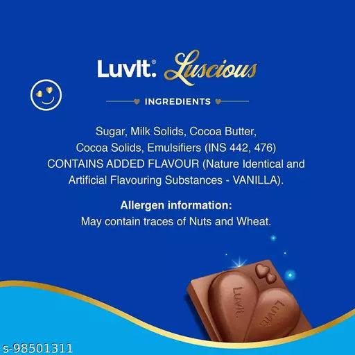LuvIt Luscious Love Delights - Heart Shaped Chocolate Bars | A Gift of Love | Valentine's Gift | Pack of 1 - 162g Each - Springkart