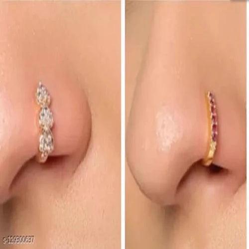 Rose Gold Plated & Gold Plated Nosepin Combo(Pack of 2) - Springkart