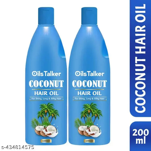 Coconut Hair oil for Shiny, long & Silky hair, skin care, Baby Massage ( 100 ml ) pack of 2 - Springkart