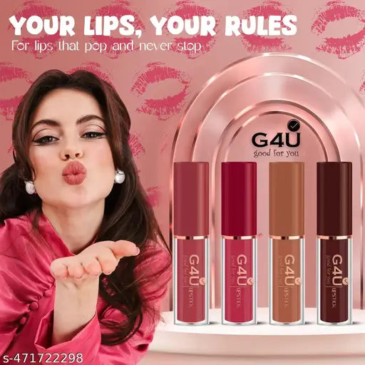 G4U 12 Pcs Lipstick, Matte Texture, 12Hrs Long-Lasting Wear Non-Stick Cup Not Fade Waterproof, Smudge-proof Lip colors Set