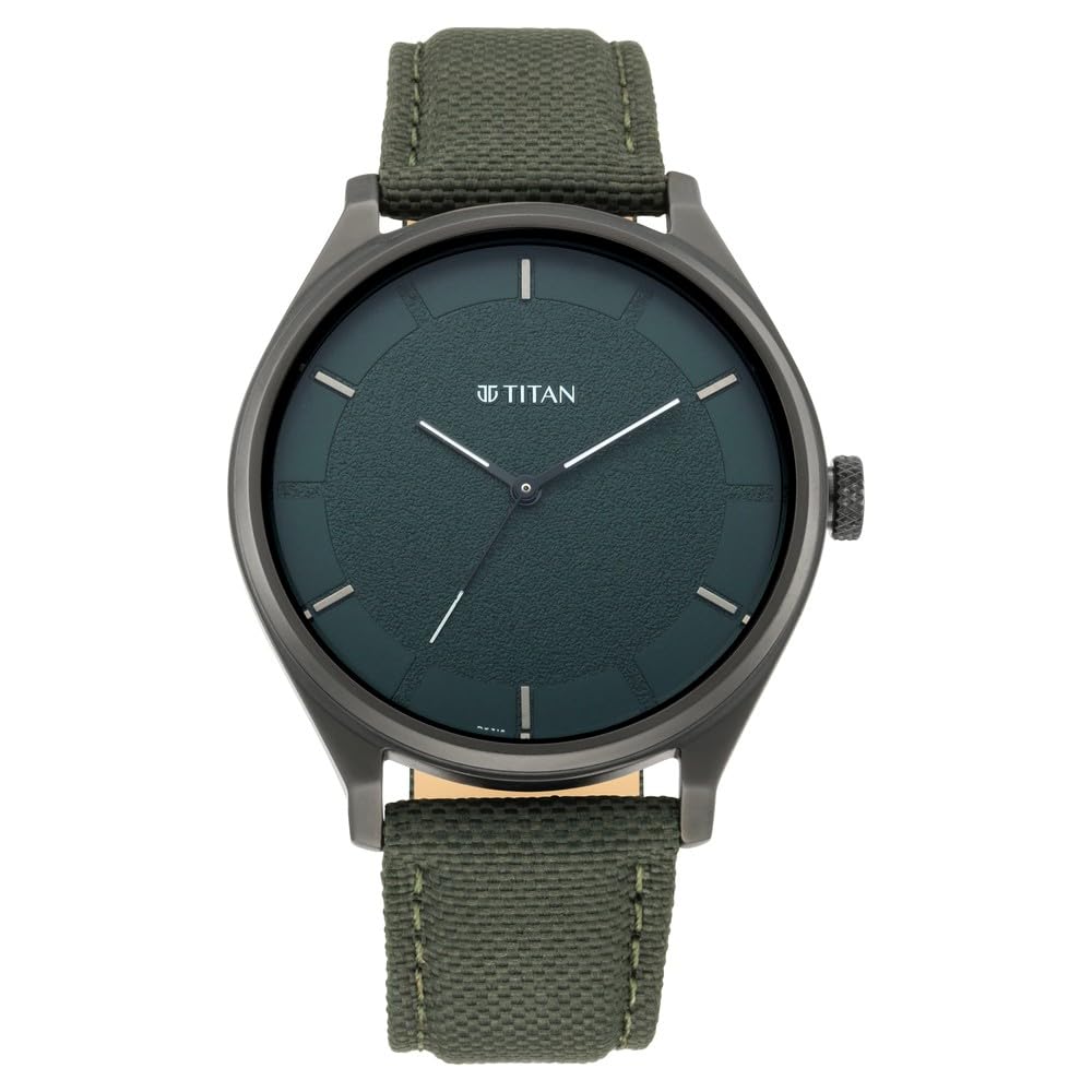 Titan Men's Classic Watch: Gradient Dial & Sleek Markings with Leather Strap-NS1802SL13