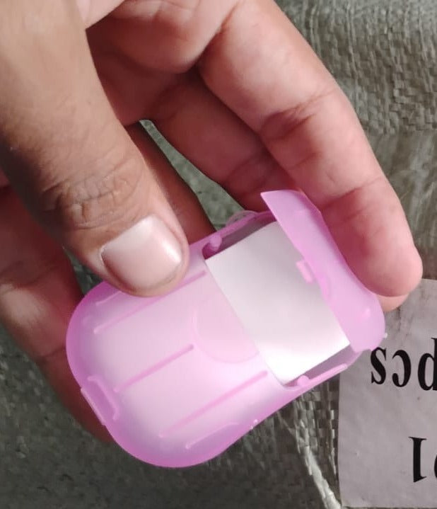 Portable Easy Carry Travel Paper Soap Sheet with Mini Box (20 Sheets in a Pack Approx / Mix Color) - Springkart