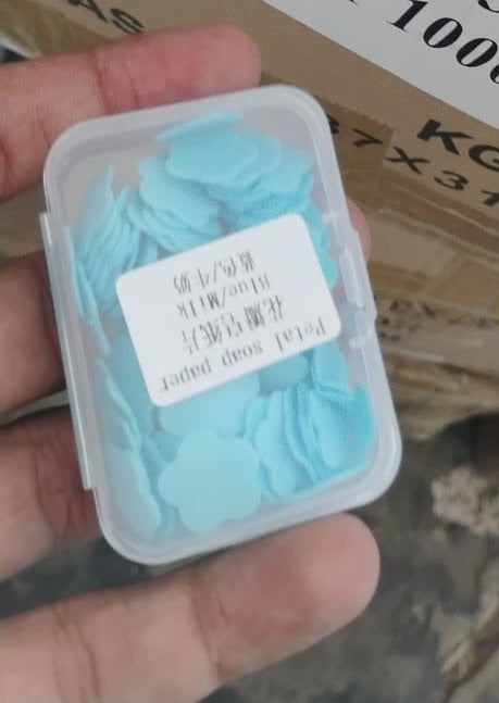 Mini Portable Travel Soap Paper Sheets Flower Shape (100 Pcs Set Approx / Mix Color) - Springkart