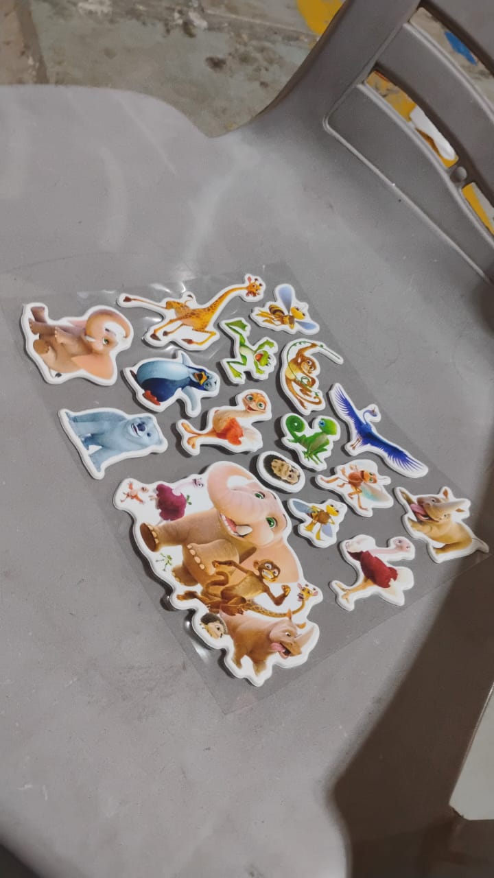 Animals Design Adhesive 3D Stickers (1 Sheet / 22×19 Cm) - Springkart