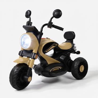 LITTLE RIDES Harley 6V Electric Kids Bike with Rechargeable 6.5 Ah Battery Bike Battery Operated Ride On (Yellow, Black)