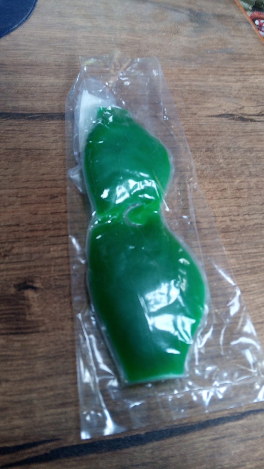 Cold Eye Mask with Stick-on Straps (Green) - Springkart