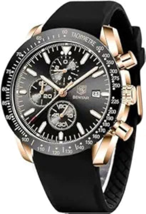 BENYAR Men's Luxury Chronograph Watch ā Business, Casual | Quartz Movement with Date Display | Stylish Wristwatch | Gift for Men