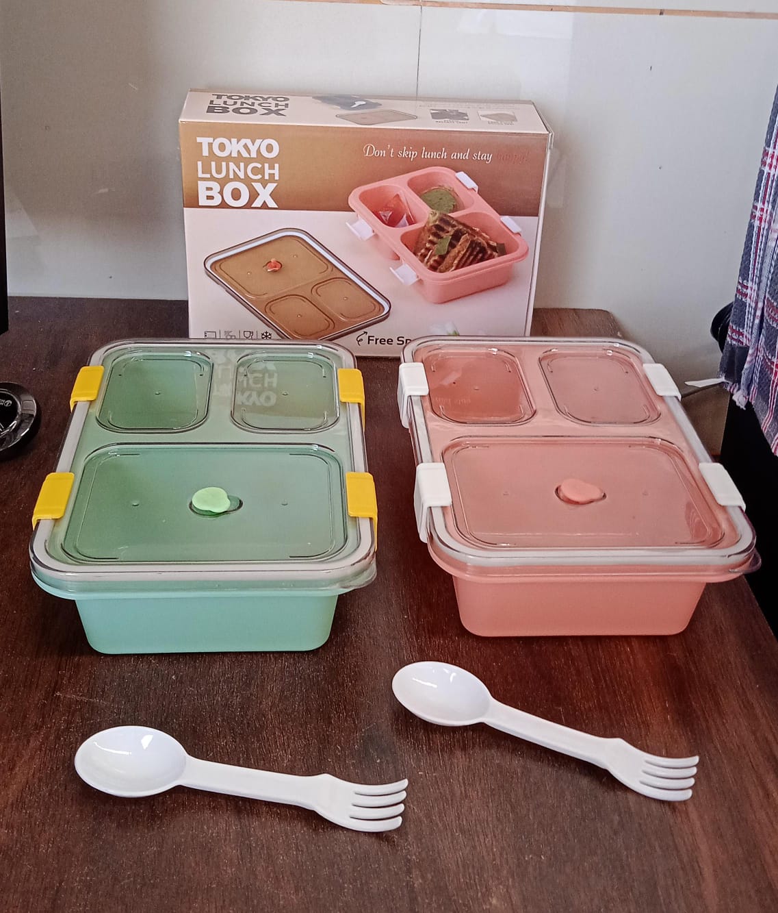Plastic Lunch Box for Kids, Lunch Box for Kids 3 Compartment Insulated Lunch Box Tiffin Box for Boys, Girls, School & Office Men (3 Compartment Lunch Box) - Springkart