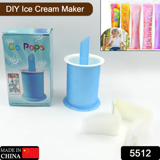 Homemade Popsicle Maker Manual Ice Cream Machine With Approx 20 Pcs Packing Bag Popsicle Mold Convenient Maker Manual Ice Cream Machine For Kids Adults DIY, Reusable - Springkart