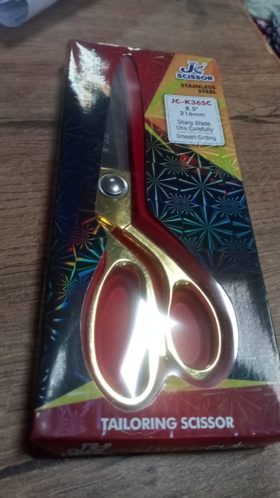 Stainless Steel Tailoring Scissor Sharp Cloth Cutting for Professionals (8.5inch) (Golden) - Springkart